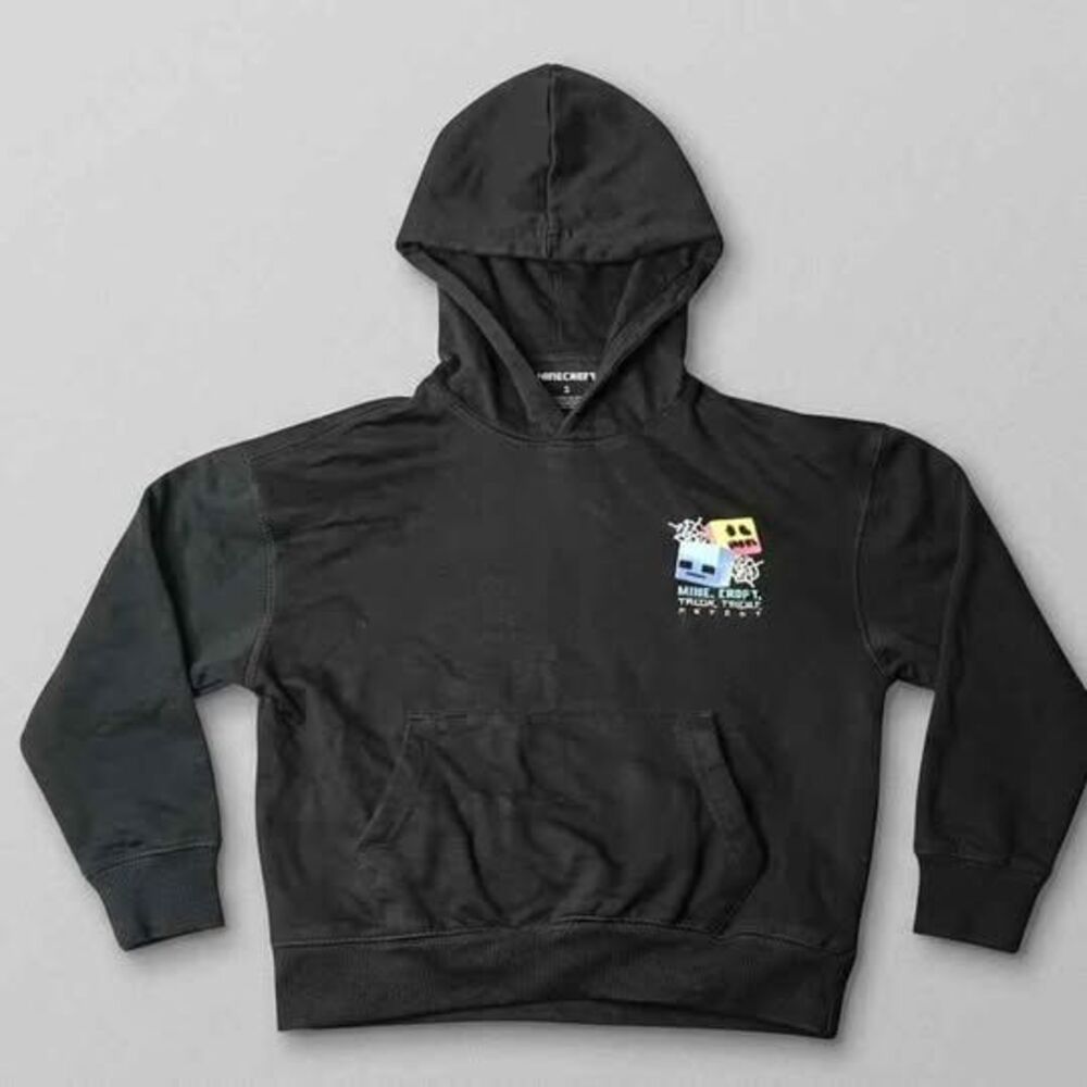 Old Navy Minecraft Kids S Halloween Hoodie Black Trick Treat Repeat Sweatshirt